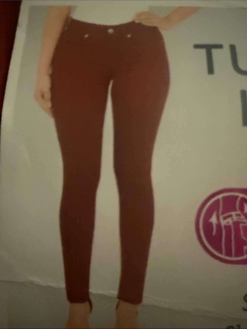 Seven7 High-Rise Skinny Jeans in Burgundy Red